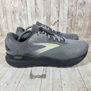 Brooks Ghost 16 Mens Running Shoes Grey Black Lime 11.5 Medium 1104181D040